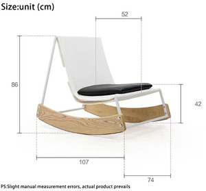 Sillón Reclinable de Madera con Base Oscilante, Minimalista, para Dormitorio o Sala de Estar, Mueble de Lujo - Product Image 6