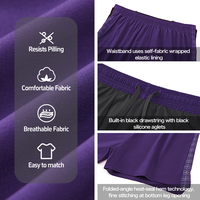 Shorts de course 2 en 1 anti-transpiration avec poche arrière zippée, légers, pour le fitness et la gym en extérieur