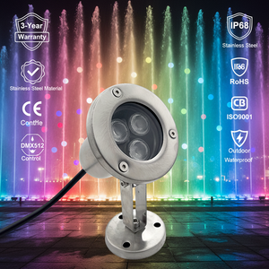 Lumières de piscine de fontaine de jardin en acier inoxydable étanche IP68 12V 110V 3W lumière sous-marine rouge bleu vert <span class=keywords><strong>pour</strong></span> étang - Product Image 1