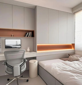 Conception moderne de tiroir latéral de garde-robe de chevet de tatami crème pour la chambre à coucher - Product Image 4