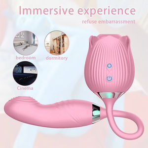 LOVE.Rose Jouet sexuel vibrant en forme de langue pour stimulation orale, du point G, du clitoris et des mamelons, pour femme, vibrateur à poussée portable - Product Image 2
