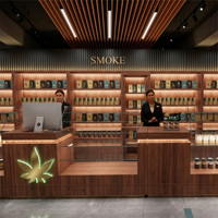 Design d'intérieur de boutique de tabac et de articles de luxe pour fumeurs |   Meubles de présentation personnalisés pour dispensaires et solutions clés en main pour l'aménagement de boutiques
