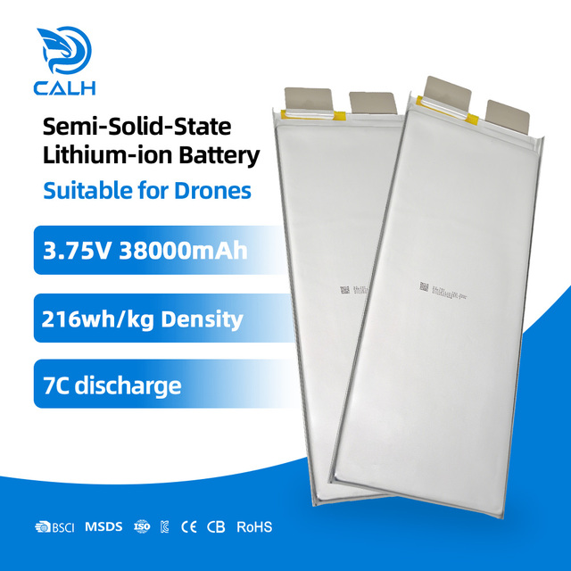 CALH 3.75V 38Ah Semi Solid State Battery 216Wh/kg Density 7C High Rate Discharge 38000mAh Lithium Polymer Battery for Drone UAV