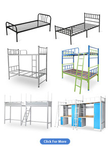 Anpassbare Schule Home Hotel Bett Einfaches Design Vierkant rohr Metall bett Modernes Studenten bett Schlafsaal - Product Image 5