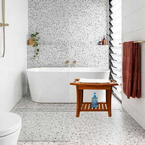 Giá tốt nhất thanh lịch an toàn và đáng tin cậy có thể điều chỉnh Trắng đau khổ gỗ tre tắm spa tắm Phân băng ghế dự bị - Product Image 3