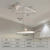 Éclairage décoratif rond rétractable pour lustre d'éclairage de plafond nordique pour salle à manger Led lustres modernes lampes suspendues