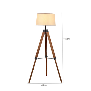 Thiết Kế Công Nghiệp Cổ Điển Hóa Đan Mạch Đứng Tự Nhiên Bạch Dương Bằng Gỗ Rắn Linen Vải Chụp Đèn Chân Máy Sàn Đèn - Product Image 4