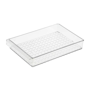 PET-Kunststoff Stapelbare Lebensmittel-Aufbewahrungsbehälter-<span class=keywords><strong>Set</strong></span> mit Abtropfschale Transparenter Kühlschrank-Organizer für Gemüse und Obst 3-stöckig Küche - Product Image 5