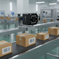 Lecteur de codes-barres fixe LONVILL pour l'automatisation industrielle avec écran intégré, programmable via un menu en ligne et logiciel de débogage