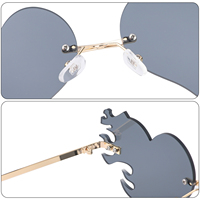 Lunettes de soleil irrégulières en forme de cœur style coréen, tendance unisexe, monture PC, protection UV400
