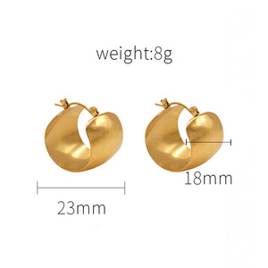 Hoop Earrings Gold Style A 005 Geometric Design Fashion Jewelry - Product Image 4