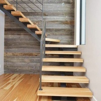 Escalier moderne en bois de hêtre courbé en forme de L pliable
