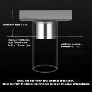 Hiện đại 6-inch Brushed Nickel vuông thép không gỉ vòi hoa sen xả có thể tháo rời lưới tản nhiệt Bì<span class=keywords><strong>a</strong></span> gạch chèn Hidden hình thức tầng phòng tắm - Product Image 6