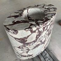 Lavabo ovale moderne en marbre italien, vasque en pierre naturelle, mobilier de salle de bain en marbre pour la décoration des salles de bain d'hôtels et de villas