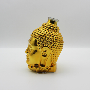 Bouteille en verre personnalisée de 500 ml et 750 ml, design unique doré, forme Bouddha fantaisie, qualité alimentaire, pour <span class=keywords><strong>whisky</strong></span>, rhum, mezcal – Vente chaude - Product Image 6