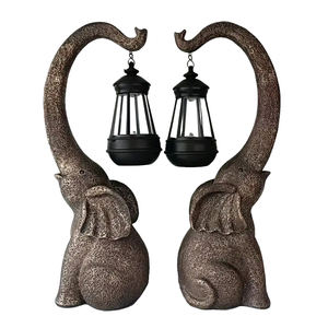 فانوس ضوء ديكور حديقة الفيل الحلي الراتنج الشمسية الفيل - Product Image 1