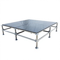 Escenario Modular Portátil de Acero Galvanizado con Tubos Cuadrados para Eventos al Aire Libre, Bodas y Ferias Publicitarias - Capacidad de Carga de 500 kg