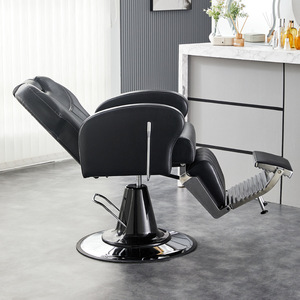 New Leather Barber Chair for Hair Salon & Barber Shop-Oil <b>Head</b> Design Reclining Seat Rotatable Armrests American-<b>Style</b> - Product Image 4