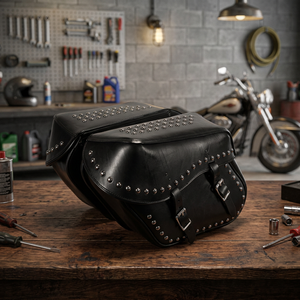 Custom Vintage Motorbike Leather Saddle <b>Bag</b> Made with Genuine Leather Waterproof High Quality - Product Image 3