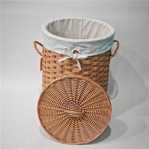 Panier à linge JY 2 pièces en rotin tressé et jacinthe d'eau, fait main, design détachable, pour rangement de vêtements et organisation de la maison - Product Image 4