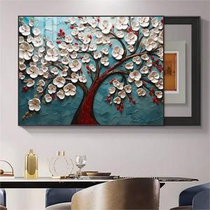 Belle haute qualité 3D moderne abstrait <span class=keywords><strong>couteau</strong></span> <span class=keywords><strong>peinture</strong></span> grande toile peinte à la main <span class=keywords><strong>fleurs</strong></span> pour la maison hôtel mur décor moyen huile - Product Image 2
