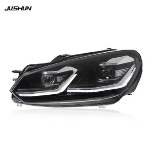 ชุดไฟหน้า Jushun Golf 6 แบบ LED พร้อมไฟวิ่งกลางวันและไฟเลี้ยว ชุดติดตั้งเพิ่มเติมสำหรับ Mk6 12v สีเงิน ดำ แดง รุ่นเส้นด้าย - Product Image 5