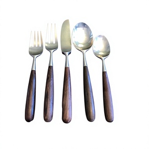 Best Quality American Style Wood Handle Stainless Steel Flatware Set for Party Use <b>STAR</b> CRAFT INDIA Brand - Product Image 1