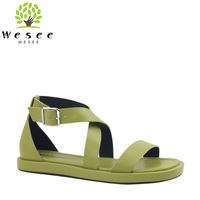 2025 mode tendance dames sandales plates de haute qualité en cuir véritable à la main personnalisé grande taille femme chaussures