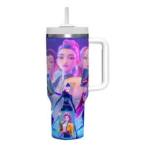 Vaso Térmico de Acero Inoxidable de 40oz con Diseño de Personajes de K-Pop (Rumi, Mira, Zoey), Gran Capacidad, para Viajes, con Asa - Product Image 5