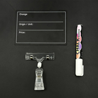 Étiquettes de prix réglables en PVC effaçable tableau noir avec clips pour utilisation en magasin et au bureau
