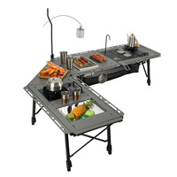 Table tactique pliante en aluminium avec fonctions de levage et de pliage multifonctionnelles, mobilier d'extérieur pour le camping et les pique-niques
