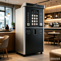 Distributeur automatique de café haut de gamme avec écran tactile, refroidissement par compresseur, capacité de 150 à 200 portions pour restaurants et zones de restauration