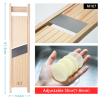 Verstelbare Eco Handmatige Mandoline Snijder 1 tot 8mm Roestvrijstalen Lemmet Kunststof Kern Professioneel Keukenhulpstuk voor Ui Aardappel