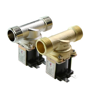 Vanne solénoïde normalement fermée en laiton 12V/24V/220V, vanne de contrôle d'eau mâle-mâle G1/2" pour eau et huile - Product Image 3