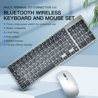 Yeni Şarj Edilebilir USB Kablosuz BT 2.4G Çift Modlu Klavye Mouse Seti İş Stili Ultra İnce Tak Çalıştır Tablet ve Bilgisayar İçin
