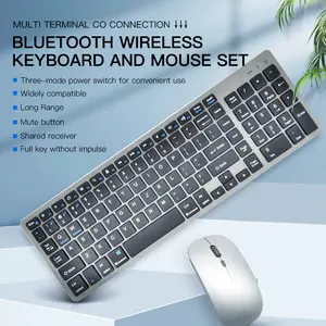 Recargable Oficina inalámbrica 2,4g teclado y ratón Combo estilo de negocios teclado recargable