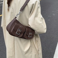 Sac à bandoulière portable en cuir PU avec fermeture éclair, élégant et tendance, pour femmes, avec logo personnalisé, vente en gros