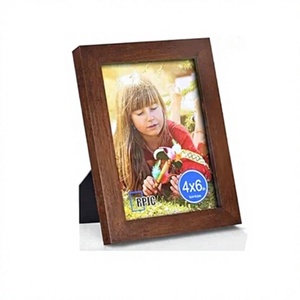 <b>Rustic</b> Brown Wooden Photo Frame With Real Glass For <b>Desk</b> Standing Wall Hanging Home Living Room Decor Display - Product Image 1