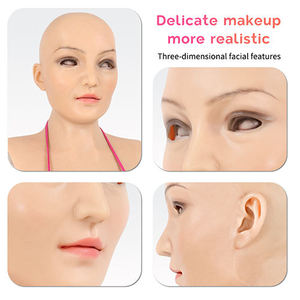 Máscara Facial Artificial de Silicona, Cubierta de Cabeza Realista con Maquillaje para Crossdressing, Hombre a Mujer, Transgénero - Product Image 3