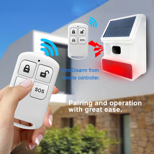 نظام إنذار منزلي مقاوم للماء للاستخدام الخارجي، لاسلكي عالي الصوت، يعمل بالطاقة الشمسية، صفارة إنذار محمولة مع ضوء وامض، جهاز إنذار ضد السرقة بتقنية GPRS وأشعة تحت الحمراء - Product Image 4