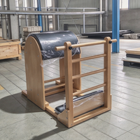 Baril d'entraînement Pilates ergonomique en bois de chêne, design incurvé antidérapant pour un étirement doux de la colonne vertébrale, l'alignement corporel et le renforcement du tronc en studio