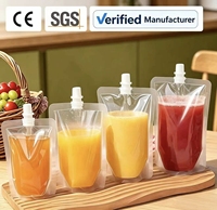 Sachets à bec verseur de qualité alimentaire en gros 50ml 100ml pour jus, sacs d'emballage plastique personnalisés avec logo imprimé pour jus liquide