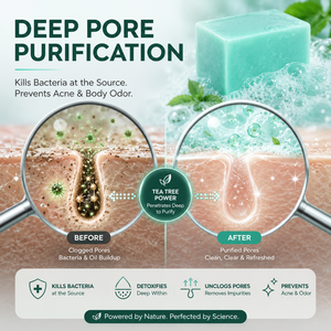 Jabón Corporal Refrescante Deportivo con Aceite Esencial de Menta y Árbol de Té para Hombres, Jabón en Barra Exfoliante de Sal Marina Antibacterial de Limpieza Profunda - Product Image 3