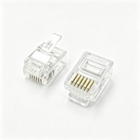 Conector Modular RJ12 6P6C para Cable de Comunicación de Alarma Telefónica