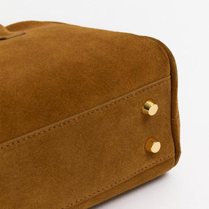 Borse da <span class=keywords><strong>Donna</strong></span> in Stile <span class=keywords><strong>Vintage</strong></span> Personalizzate con Logo, Borse Bowling Chic in Camoscio, Borse Boston alla Moda per Donne - Product Image 4