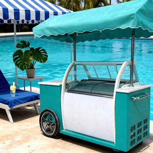 Exhibidor de Madera Color Negro 2025, Nueva Invención, Carrito de Helados, Stand Moderno para Café, Kiosco en Centro Comercial - Product Image 1