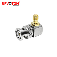 Connecteurs adaptateurs coaxiaux RF d'antenne à angle droit de 90 degrés, prise mâle BNC 50 ohms vers prise femelle SMA, directement de l'usine, en stock