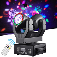 Projecteur LED professionnel à double tête 80W, faisceau RGBW 4-en-1, effet laser LED rouge et vert, contrôle DMX512 pour scène DJ