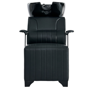 New model simple black shampooing <b>bed</b> with ceramic basin specially designed for beauty salons and semi-reclining water-filling - Product Image 3