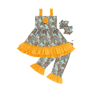 Vestido con Tirantes y Volantes, Diseño Moderno, Conjunto de Verano para Niñas, Ropa Infantil, Conjuntos para Niñas Pequeñas, Precio al por Mayor en China - Product Image 1